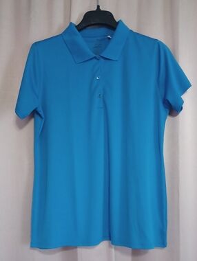 Lopez Desert Dry Performance Golf Polo Women's Plus Size 1X Blue Short Sleeve